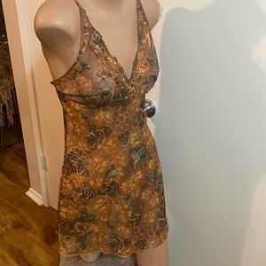 Vintage leopard floral print chemise / slip ✨firm✨